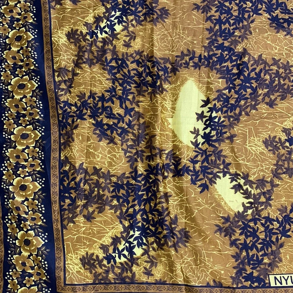 Karibu Textile | East African Wall Hang Tapestry | Orange Yellow Black Floral